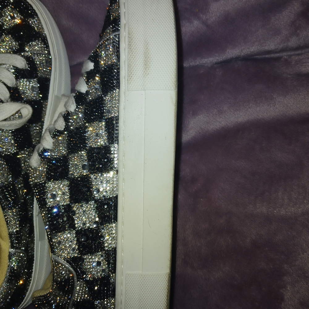 Betsey Johnson Black and Silver Glitter Sneakers - Picture 3 of 4